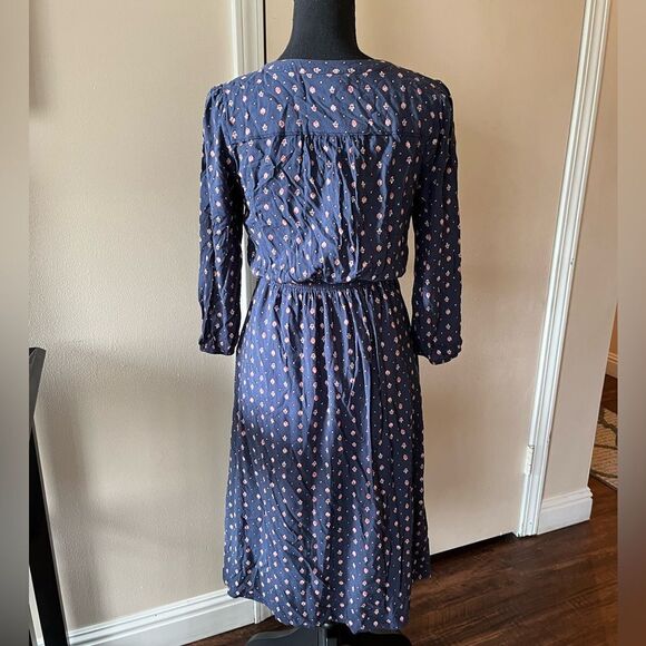 Lucky Brand Navy Print Dress size XS - Picture 2 of 8